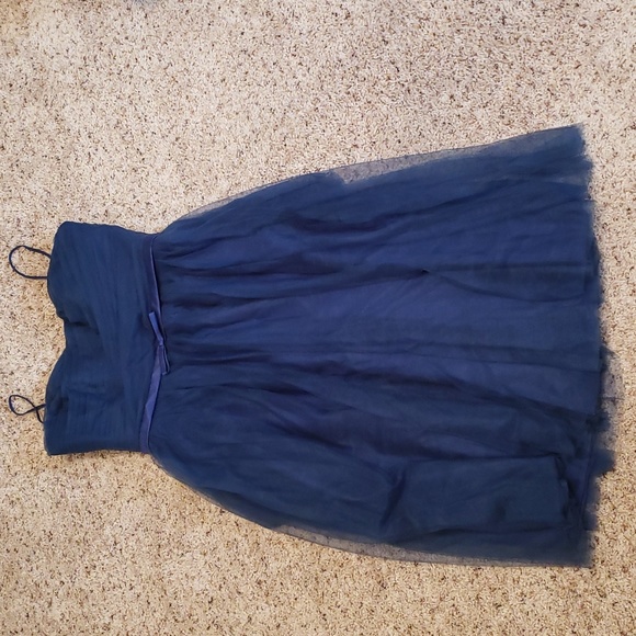 Tea Length Spaghetti Strap Formal Cocktail/Wedding/Prom Tulle Party Dress - Picture 3 of 4